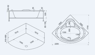 Панель фронтальная для ванны Bas Мега 160